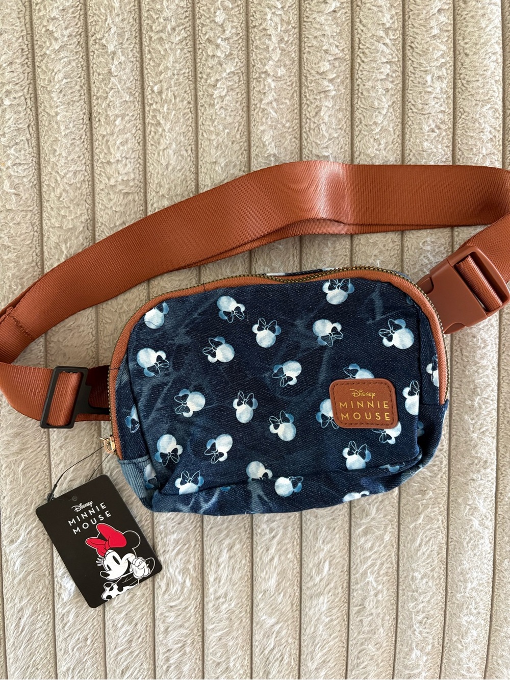 Bioworld Navy and Brown Crossbody Belt Bag